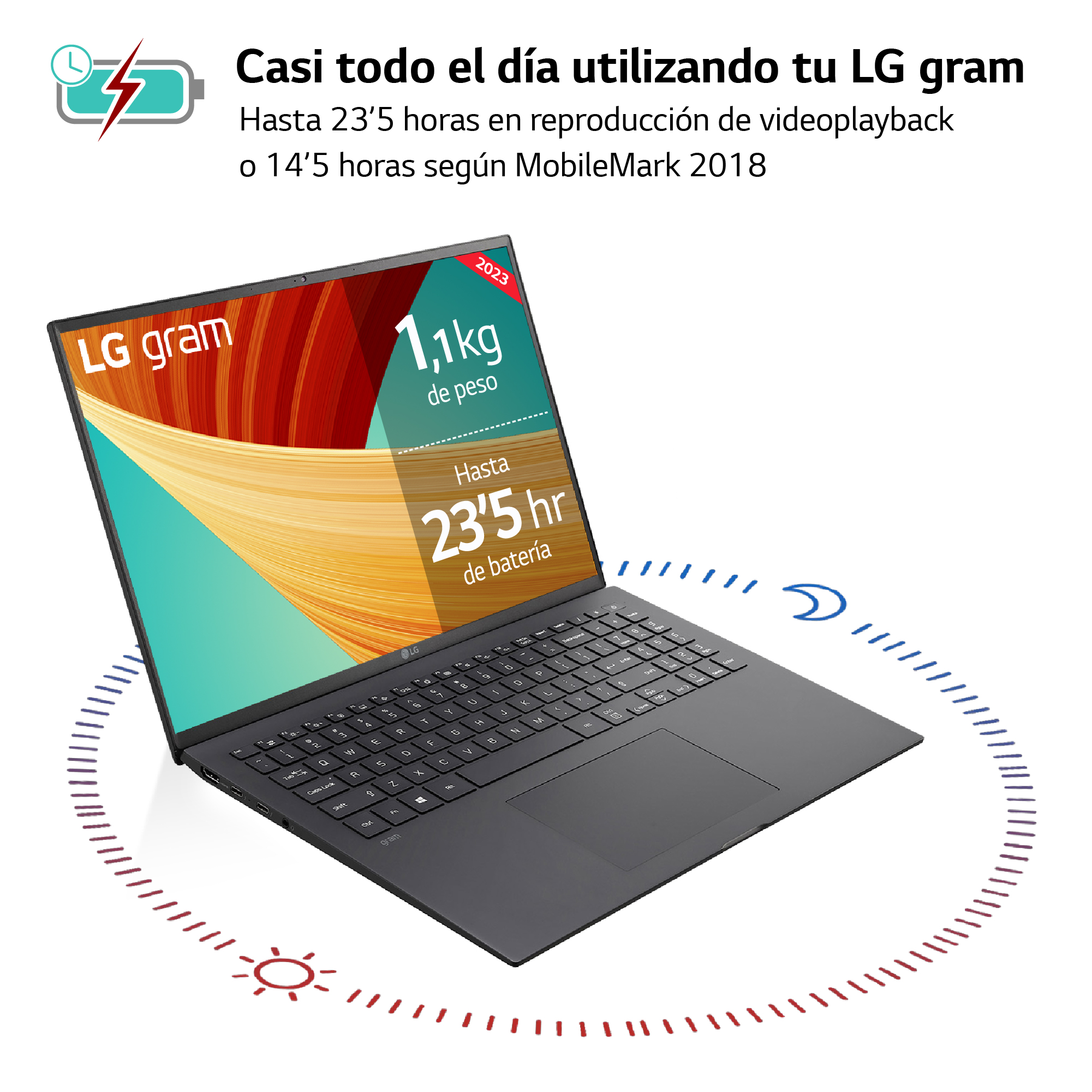 LG GRAM16 I7EVO 13GEN 16ZB90R - Imagen 3