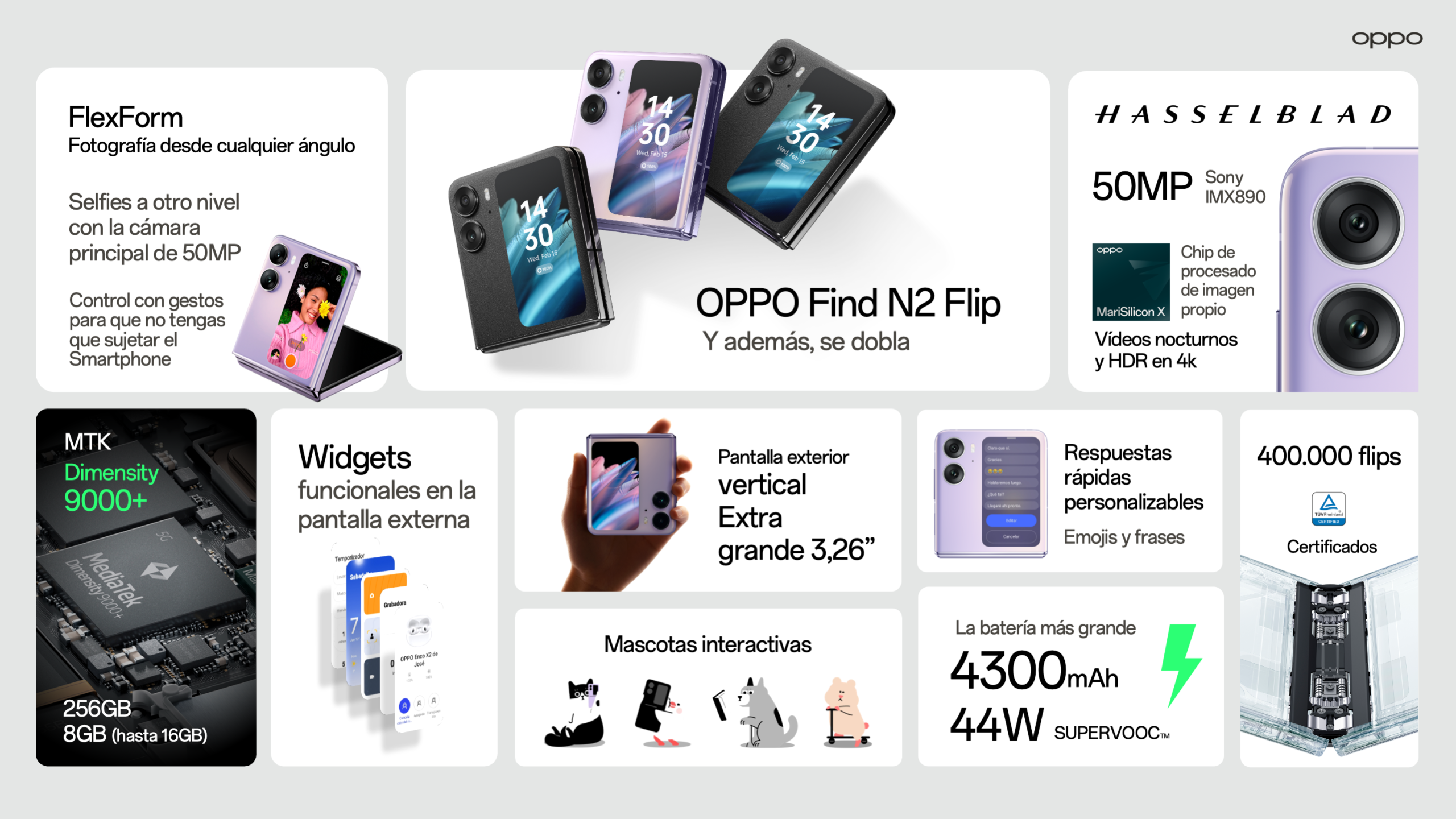 OPPO FIND N2 FLIP 5G 256GB ROSA - Imagen 3